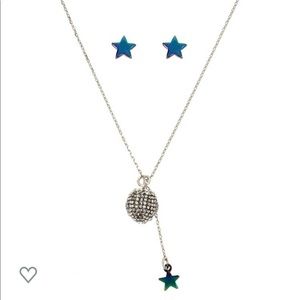 BETSEY JOHNSON crystal ball necklace & earrings